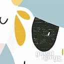 Closeup view of A cute simple illustration with simple shapes, cows