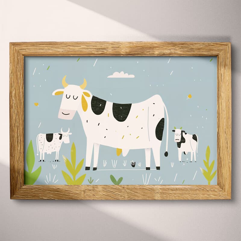 Full frame view of A cute simple illustration with simple shapes, cows