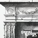 Closeup view of A vintage graphite sketch, front view of a fireplace