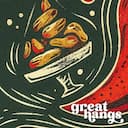 Closeup view of A vintage linocut print, the words "SPICE THINGS UP" with a chilli pepper