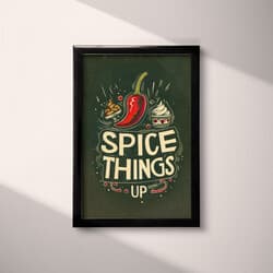 Chilli Pepper Digital Download | Food Wall Decor | Quotes & Typography Decor | Black, White, Brown, Gray, Green and Orange Print | Vintage Wall Art | Kitchen & Dining Art | Bachelor Party Digital Download | Cinco de Mayo Wall Decor | Summer Decor | Linocut Print