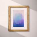 Matted frame view of An abstract impressionist oil painting, a blue and purple gradient background