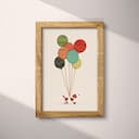 Full frame view of A cute simple illustration with simple shapes, a dog and balloons