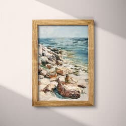 Rocks Shore Digital Download | Nature Wall Decor | Landscapes Decor | Blue, Gray, Black and Brown Print | Impressionist Wall Art | Living Room Art | Housewarming Digital Download | Oil Painting