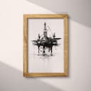 Full frame view of A vintage charcoal sketch, an oil rig