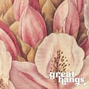 Closeup view of A vintage pastel pencil illustration, a rhododendron