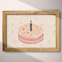 Full frame view of A cute simple illustration with simple shapes, a birthday cake