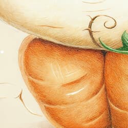 Vegetables Art | Still Life Wall Art | Food & Drink Print | White, Green, Orange and Brown Decor | Chibi Wall Decor | Kids Digital Download | Back To School Art | Thanksgiving Wall Art | Spring Print | Colored Pencil Illustration