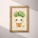 Full frame view of A cute chibi anime colored pencil illustration, vegetables