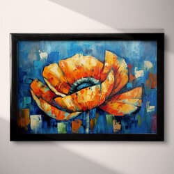 Poppy Field Digital Download | Nature Wall Decor | Flowers Decor | Blue, Orange and Brown Print | Impressionist Wall Art | Living Room Art | Housewarming Digital Download | Summer Wall Decor | Oil Painting