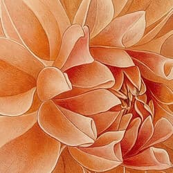 Dahlia Flower Art | Floral Wall Art | Flowers Print | Beige, Brown and Red Decor | Vintage Wall Decor | Living Room Digital Download | Housewarming Art | Mother's Day Wall Art | Autumn Print | Pastel Pencil Illustration