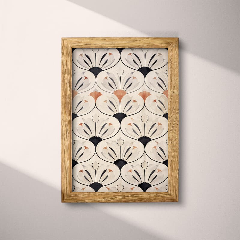 Full frame view of A minimalist textile print, symmetric simple pattern