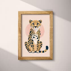 Cheetah Digital Download | Wildlife Wall Decor | Animals Decor | Brown, Black and Gray Print | Cute Simple Wall Art | Kids Art | Back To School Digital Download | Summer Wall Decor | Simple Illustration