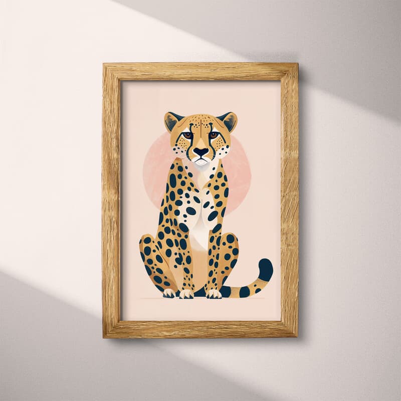 Full frame view of A cute simple illustration with simple shapes, a cheetah