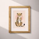 Matted frame view of A cute simple illustration with simple shapes, a cheetah