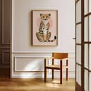 Room view with a full frame of A cute simple illustration with simple shapes, a cheetah