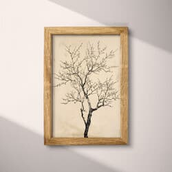 Fruit Tree Digital Download | Nature Wall Decor | Botanical Decor | Beige, Black and Brown Print | Vintage Wall Art | Kitchen & Dining Art | Housewarming Digital Download | Autumn Wall Decor | Graphite Sketch