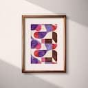 Matted frame view of A minimalist textile print, geometric pattern