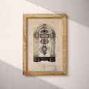Full frame view of A vintage graphite sketch, a jukebox