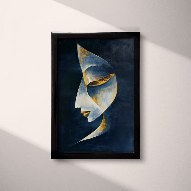 Full frame view of An abstract vintage oil painting, a woman with gold lips