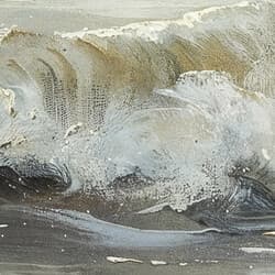 Ocean Waves Art | Nature Wall Art | Coastal Print | Beige, Gray and Black Decor | Impressionist Wall Decor | Living Room Digital Download | Housewarming Art | Summer Wall Art | Oil Painting