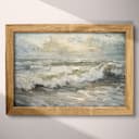 Full frame view of An impressionist oil painting, ocean waves