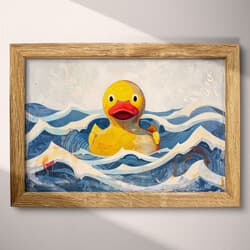 Rubber Duck Digital Download | Animals Wall Decor | Animals Decor | White, Blue, Yellow, Red and Brown Print | Cute Simple Wall Art | Bathroom Art | Baby Shower Digital Download | Easter Wall Decor | Summer Decor | Simple Illustration