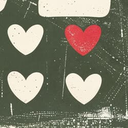 Love Digital Download | Romantic Wall Decor | Green, Beige, Gray and Red Decor | Vintage Print | Bedroom Wall Art | Anniversary Art | Valentine's Day Digital Download | Letterpress Print