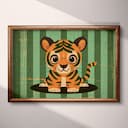 Full frame view of A cute simple illustration with simple shapes, a tiger