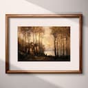 Matted frame view of A vintage oil painting, a village