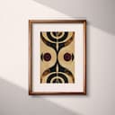 Matted frame view of An afrofuturism textile print, symmetric simple pattern