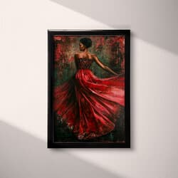 Woman Art | Figurative Wall Art | Black, Red, Pink, Green and Brown Print | Afrofuturism Decor | Living Room Wall Decor | LGBTQ Pride Digital Download | Kwanzaa Art | Autumn Wall Art | Oil Painting