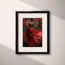 Matted frame view of An afrofuturism oil painting, a woman in a flowing dress