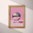 Full frame view of A retro pastel pencil illustration, a disco ball