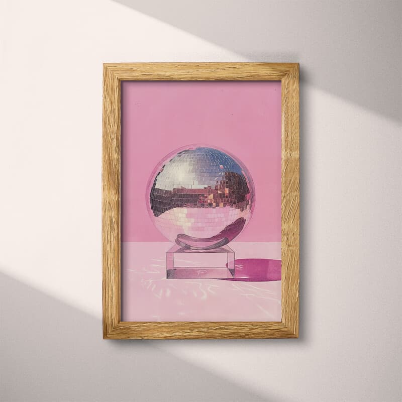 Full frame view of A retro pastel pencil illustration, a disco ball