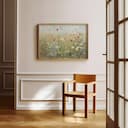 Room view with a full frame of An impressionist oil painting, a wildflower field