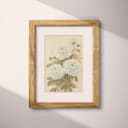 Matted frame view of A farmhouse pastel pencil illustration, chrysanthemums