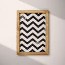 Full frame view of A minimalist textile print, symmetric zig zag pattern