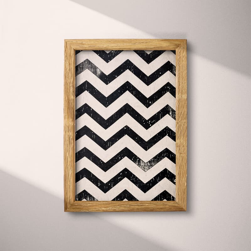 Full frame view of A minimalist textile print, symmetric zig zag pattern