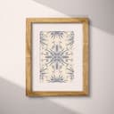 Matted frame view of A bohemian letterpress print, symmetric doodle pattern