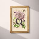 Full frame view of A vintage pastel pencil illustration, the letter "Q" with a flower