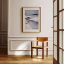 Room view with a matted frame of An impressionist oil painting, frozen tundra