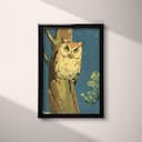 Full frame view of A vintage cartoon drawing, an owl in a tree