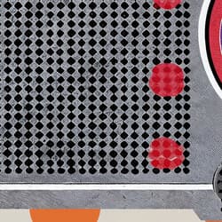 Boombox Digital Download | Music Wall Decor | Music Decor | Beige, Orange, Gray, Black and Red Print | Cute Simple Wall Art | Game Room Art | Back To School Digital Download | Summer Wall Decor | Simple Illustration