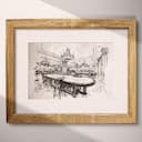 Matted frame view of A vintage graphite sketch, a casino