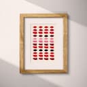 Matted frame view of A retro textile print, symmetric lipstick print pattern