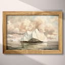 Full frame view of An impressionist oil painting, an iceberg in the sea, clouds