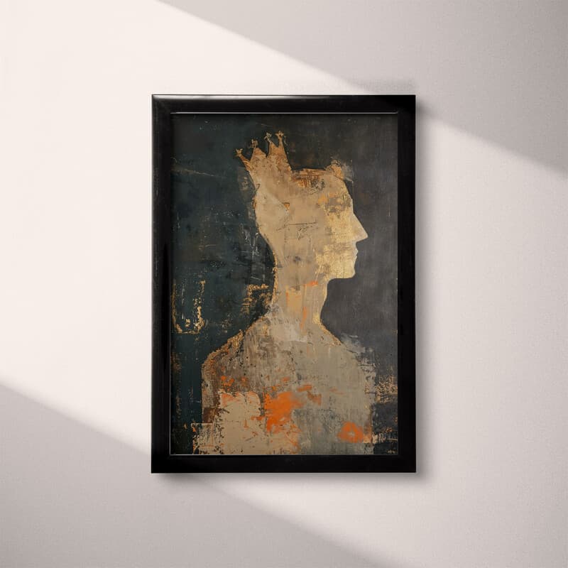 Full frame view of An abstract vintage oil painting, a man with a crown on his head