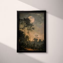 Moon Digital Download | Nature Wall Decor | Landscapes Decor | Gray, Black and Brown Print | Impressionist Wall Art | Living Room Art | Grief & Mourning Digital Download | Halloween Wall Decor | Winter Decor | Oil Painting