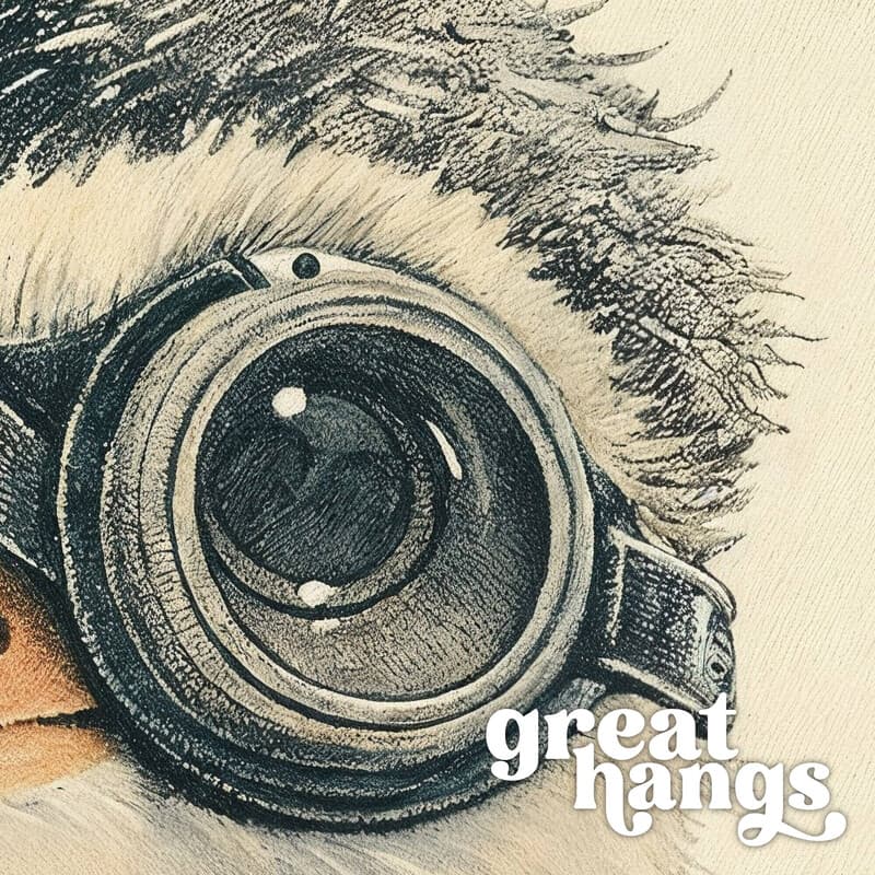 Closeup view of A cute chibi anime pastel pencil illustration, a bird with aviator goggles